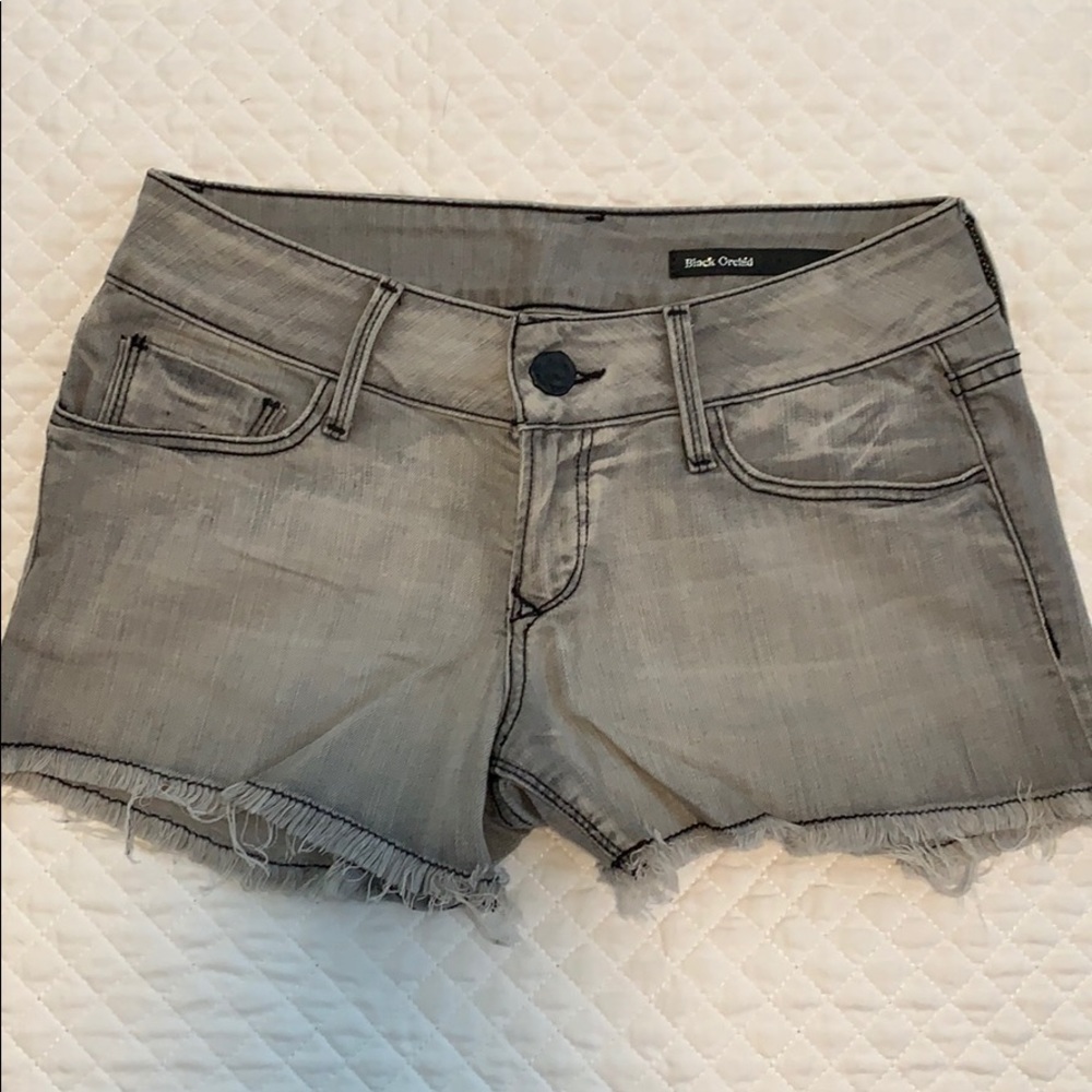 Black Orchid Gray Wash Cutoff Shorts